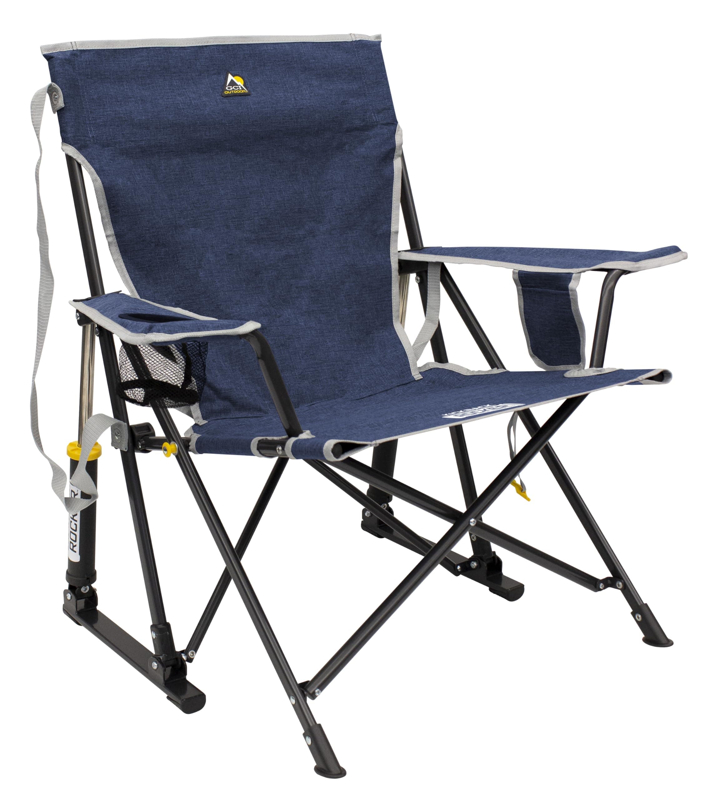 Kickback Rocker Outdoor Rocking Chair with Beverage Holder