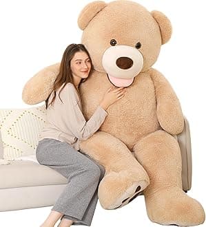 MorisMos Giant Teddy Bear Plush 5ft, Life Size Huge Brown Teddy Bears for Girlfriend Boyfriend, 5 Foot Large Big Stuffed Animal Gifts for Lover on Valentines, Anniversary, Birthday