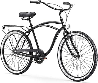 Around The Block Men's Beach Cruiser Bike, Hybrid Bicycle with Rear Rack, Multiple Speed and Color Options