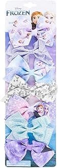 Disney Frozen II Girls 7 Piece Princess Hair Bow Set, Alligator Clip, Accessories for Ages 3+