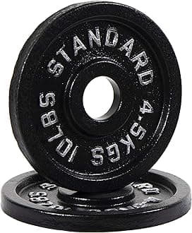 Cast Iron Plate Weight Plate for Strength Training and Weightlifting, 2-Inch Center (Olympic), 10LB (Set of 2)