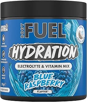 BodyFuel Hydration Electrolyte & Vitamin Powder - Natural Energy & Reduces Tiredness & Optimise Hydration (210g - 30 Servings)(Blue Raspberry)