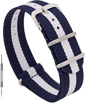 Benchmark Nylon Watch Band - Waterproof Ballistic Nylon One-Piece Military Watch Straps for Men & Women - Choice of Color & Width - 18mm, 20mm, 22mm or 24mm