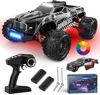 1:14 RTR Brushless Fast RC Cars for Adults, Max 45mph 4x4 Hobby Off-Road Jumping RC Trucks, RC Monster Trucks Oil Filled Shocks Remote Control Car with 2 Batteries for Boys (Black Extreme)