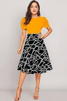 ILLI LONDON Women's A-LINE Knee Length Dress