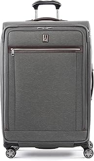 Platinum Elite Softside Expandable Checked Luggage, 8 Wheel Spinner Large Suitcase, TSA Lock, Men and Women