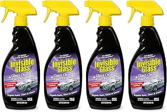 Invisible Glass 92184-4PK Glass Cleaner + Rain Repellent 2-in-1 Windshield and Window Spray, Cleans Auto Glass, Repels Rain, Sleet, Snow, Improves Wet Weather Visibility – 22 fl oz (Pack of 4)