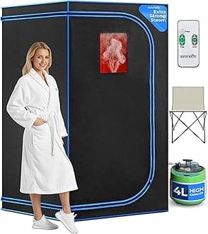 SereneLife Portable Steam Sauna Tent with Remote Control Timer - Home & Indoor Steam Sauna Experience