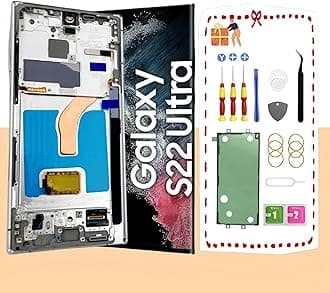 OLED for Samsung Galaxy S22 Ultra 5G LCD Display Screen Assembly Replacement for Samsung S22 Ultra Touch Digitizer Screen with Frame Toolkits S908U S908A US Version