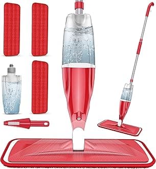 EXEGO Reusable Microfiber Spray Wet Mop with 3x Washable Pads for Hardwood, Laminate, Ceramic Tiles Floor Cleaning - Dust Dry Mop with Sprayer for Wood Floor, Home & Commercial Use