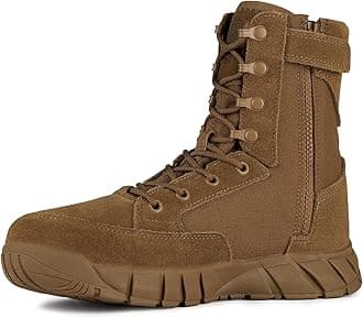 FREE SOLDIER Men's Tactical Boots 8 Inches Lightweight Combat Boots Durable Suede Leather Military Work Boot Desert Boot