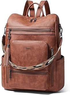 Shrrie Vegan Leather Laptop Backpack for Women 15.6 inch Work Backpack Fashion Travel Backpack Purse for Business College