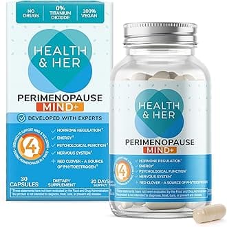 Health & Her Perimenopause Mind+ Cognitive Function Support, for Early Stage of Menopause, Mental Energy, Supplements for Women with Vitamins, Gluten-Free, Non-GMO, Vegan (30 ct - 1 Month)