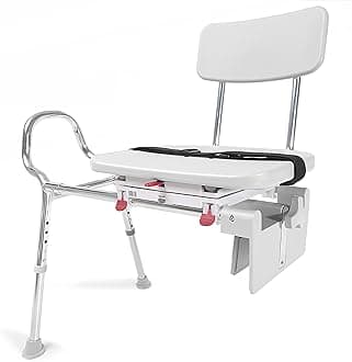 Eagle Health Supplies Tub-Mount Swivel Sliding Shower Transfer Bench, 360 degree swivel, Grab Bar, Rust-Resistance, No Tool Assembly