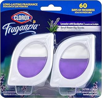 Clorox Fraganzia Small Rooms Air Freshener, Lavender with Eucalyptus - Peel & Place, No-Plug, Battery-Free for Closets, Laundry Room, Entry Way, Bathroom, 0.25 Fl Oz Each, 2 Count
