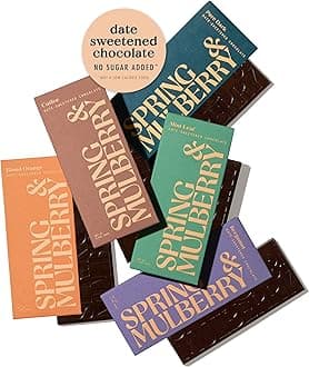 Sponsored Ad - Spring & Mulberry Date-Sweetened Chocolate – 5-Bar Pack, Flavors with Fruits, Nuts, Spices & Essential Oils for the Perfect Treat