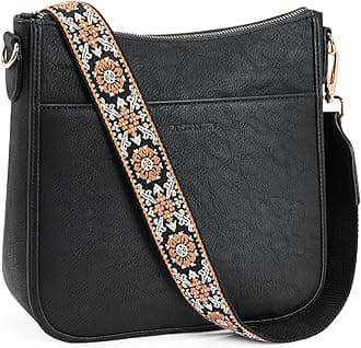 Crossbody Bags for Women Trendy Vegan Leather Hobo Purses Shoulder Handbags Wide Shoulder Strap