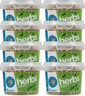 Cornish Sea Salt - Mineral Rich Herby Celtic Sea Salt - Michelin Starred Chef Approved - Herbs, Spices & Seasonings - Spices for Cooking, Kitchen Accessories - 8 x 45g