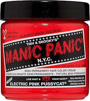 Manic Panic Electric Pink PUSsycat Hair Dye Classic High Voltage Semi-Permanent Color 4 Oz