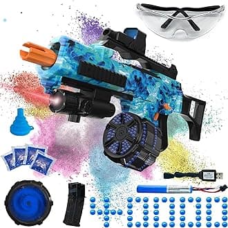 Electric Gel Ball Blaster, High Speed Automatic Splatter Ball Blaster with 40000+ and Goggles, JIFTOK Rechargeable Splatter Ball Toys for Outdoor Activities Shooting Game Party Favors-Waves
