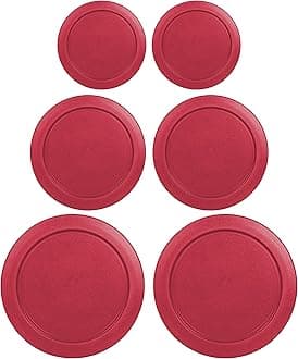 MRX Solutions Replacement Lids for Pyrex Containers (2) 2-Cup (2) 4-Cup (2) 7-Cup (Red)