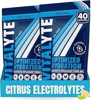 Vitalyte Electrolyte Powder (35 oz, 40 Servings Per Container)-Isotonic Drink Mix for Hydration, Energy & Recovery- Water Enhancer & Rehydration Supplement for Men, Women & Sports (Cool Citrus 2 Pack)