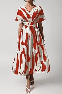 Leriya Fashion Printed Maxi Dress for Women | Trendy Long One Piece Summer Outfit | Lightweight Flared Dress for Casual & Holiday Wear