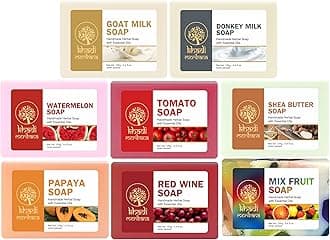 Khadi Swati Natural Handmade Soaps, Assorted, Pack of 8