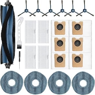Replacement Parts Accessories for eufy Robot Vacuum Omni C20 Robot Vacuums Replacement parts kit, 1 Roller Brush, 4 HEPA Filters, 4 Mop Pads, 6 Side Brushes, 6 Dust Bags, 21 Pack