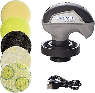 Versa Power Scrubber Kit with 5 Scrub Daddy Cleaning Sponge Pads - Waterproof Cordless Electric Spin Scrubber, High Speed, Multi-Surface Cleaning for Kitchen, Household, and Bathroom, PC10-07