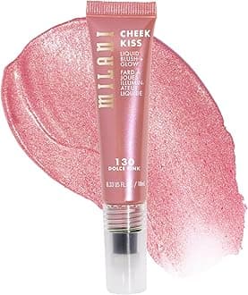Milani Cheek Kiss Liquid Blush + Glow, Creamy 2-in-1 Blush for Cheeks and Highlighter Makeup for Dewy, Radiant Finish - 130 Dolce Pink