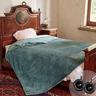 Electric Blanket Queen Size 84''X90'' - Heated Blanket with Dual Control Fast Heating 10 Heating Levels & 10 Hours Auto Off,ETL Certified Machine Washable (Green)