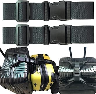 2pcs Travel Luggage Straps for Suitcases, Two Add a Bag Travel Luggage Adjustable Buckle Belt Travel Accessories Connector Attachment - Connect Your 3 luggages
