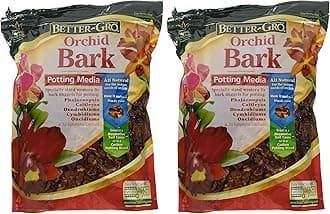 Better-Gro Orchid Bark-Premium Grade Orchid Potting Medium for Potting,Repotting,Root Development,and Water Retention,Ideal for Phalaenopsis,Epiphytic Orchids,and Tropical Plants-4 Quarts,(Pack of 2)