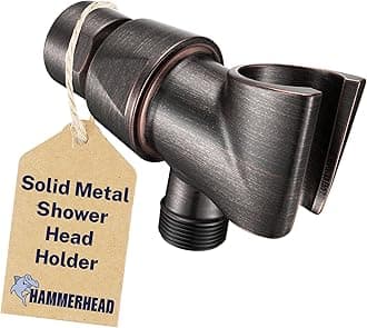 HammerHead Showers Solid Metal Handheld Showerhead Holder, Adjustable Wand Holder with Universal Wall Hook Bracket and Brass Pivot Ball, Oil Rubbed Bronze