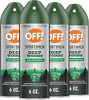 Sportsmen Insect Repellent III Deep Woods Spray for Hunting Camping and Fishing 6 Ounce (Pack of 4)
