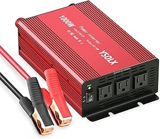 YSOLX 1000W Power Inverter 12v to 110v, DC to AC Converter with 3 AC Outlet, 1000 Watt Inverter for 12v Truck/Rv/Camping/Home/Emergency Power