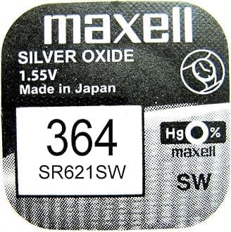 Maxell Silver Oxide Watch Battery SR621SW Low Drain Replaces 364