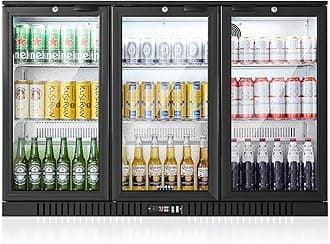- BODEGACOOLER Commercial Bar Cooler With 3 Glass Doors,11.4 Cu.Ft Under Counter Beverage Refrigerator,Back Bar Refrigerator,Commercial Display Drink Fridge,LED Lighting Beer Wine Soda Drinks