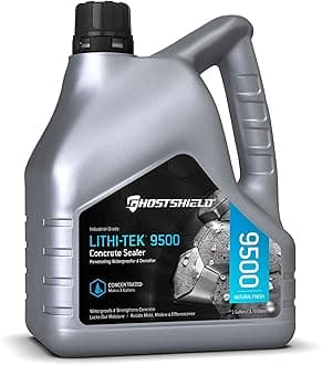 Lithi-Tek 9500 Ultra Concentrate - 1 Gallon (Makes 5 GALLONS) Penetrating Concrete Sealer, Waterproofer Plus Densifier