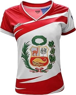 Women’s Peru USA Heritage Soccer Jersey - V-Neck Slim Fit Athletic Shirt
