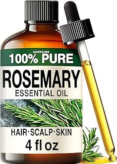 KUKKA Rosemary Essential Oils - 4 Fl Oz - for Hair, Skin, Diffuser, Aromatherapy & DIY Soap Making Scent