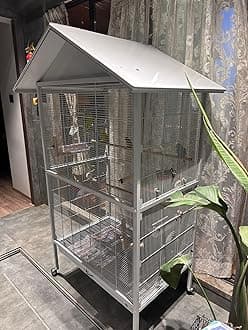 Birds' Park Wood Bird Cage Imported Good For Budgerigar Finches Cockatiel & Love Birds,Grey