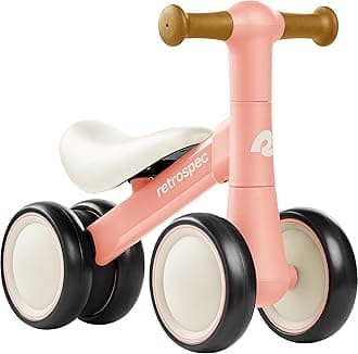 Retrospec Cricket 2 Baby Walker Balance Bike with 4 Wheels - Safe Learning Toy for Ages 12-24 Months - Scratch-Resistant Indoor Outdoor Toddler Riding Toy with Steering Limit & Soft Grips