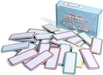 36 pcs Magnetic Name Tags Plates, Office & School Supplies, Magnetic Dry Erase Labels for White Board & Refrigerator