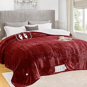 greenoak Heated Blanket Electric King Size 100"X90" Dual Control, Heating Blanket 10 Levels 1/2/4/6/8 Hours Auto-Off, Soft Sherpa Warm Christmas Blanket, Red