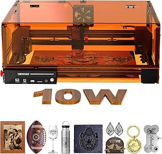 Laser Engraving Machine, Woxcker L2 Max 10W Enclosure Engraver, Cnc Machine 0.01Mm High Precision And Cutting For Wood Stainless Steel Glass