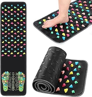 TrelaCo Foot Massage Mat Reflexology Walk Stone Road Foot Massage Acupoint Mat for Acupressure Relaxes for Long Sitting Elderly Students and Office Workers (13.78 x 47.24 Inches)