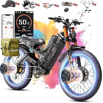 2026 eAhora Romeo Pro 3/2 50-46 Mph Electric Bike for Adults, 5600W/4000W/2500W Dual Motor Ebike 60V 80Ah/52V 70Ah Battery 200 Miles Long Range, 26*4.0"/20*4.5" Fat Tire, Full Suspension, All Terrain