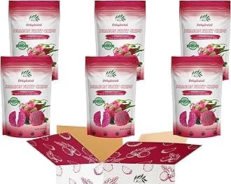 CHAVI Dragon Fruit Chips - Pack of 6 x 2 Oz - Healthy 1 Ingredient Superfood Snack - No Added Sugars or Preservatives - Non-GMO, Vegan, Gluten-Free (Pack of 6)